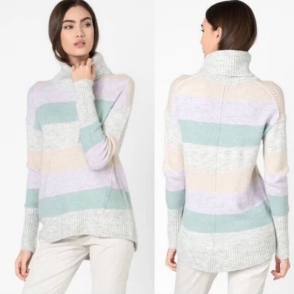 Gap | Pastel Colorblock Turtleneck Pullover Sweater Size Small - Picture 1 of 7